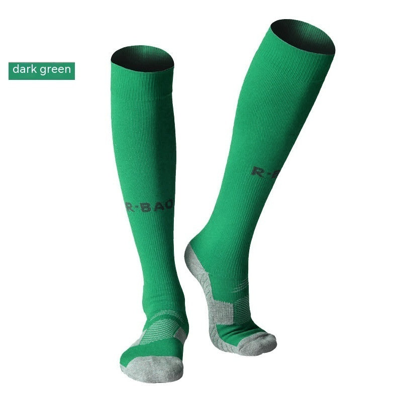 Towel Bottom Long Soccer Socks Ankle Support and Protection