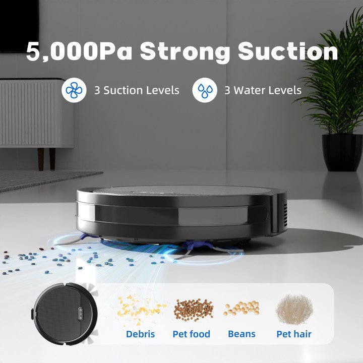 Robot Vacuum And Mop, 3 In 1 Combo Cleaner For Home With Pet Hair And Hard Floor