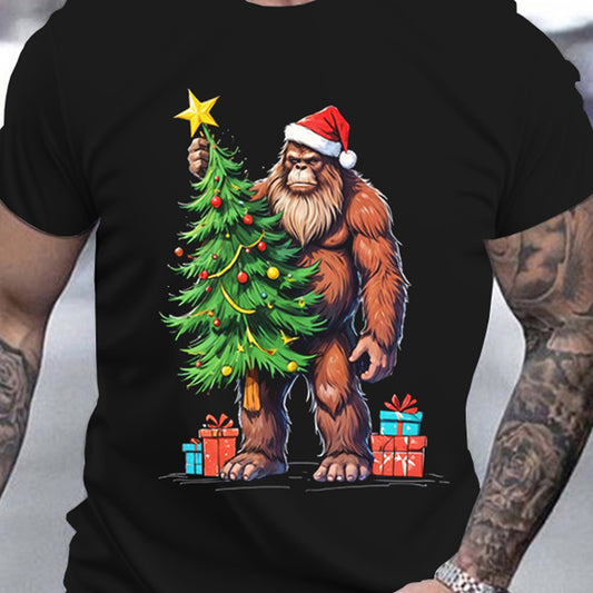 Men's Christmas Bigfoot 3D Printed T-shirt