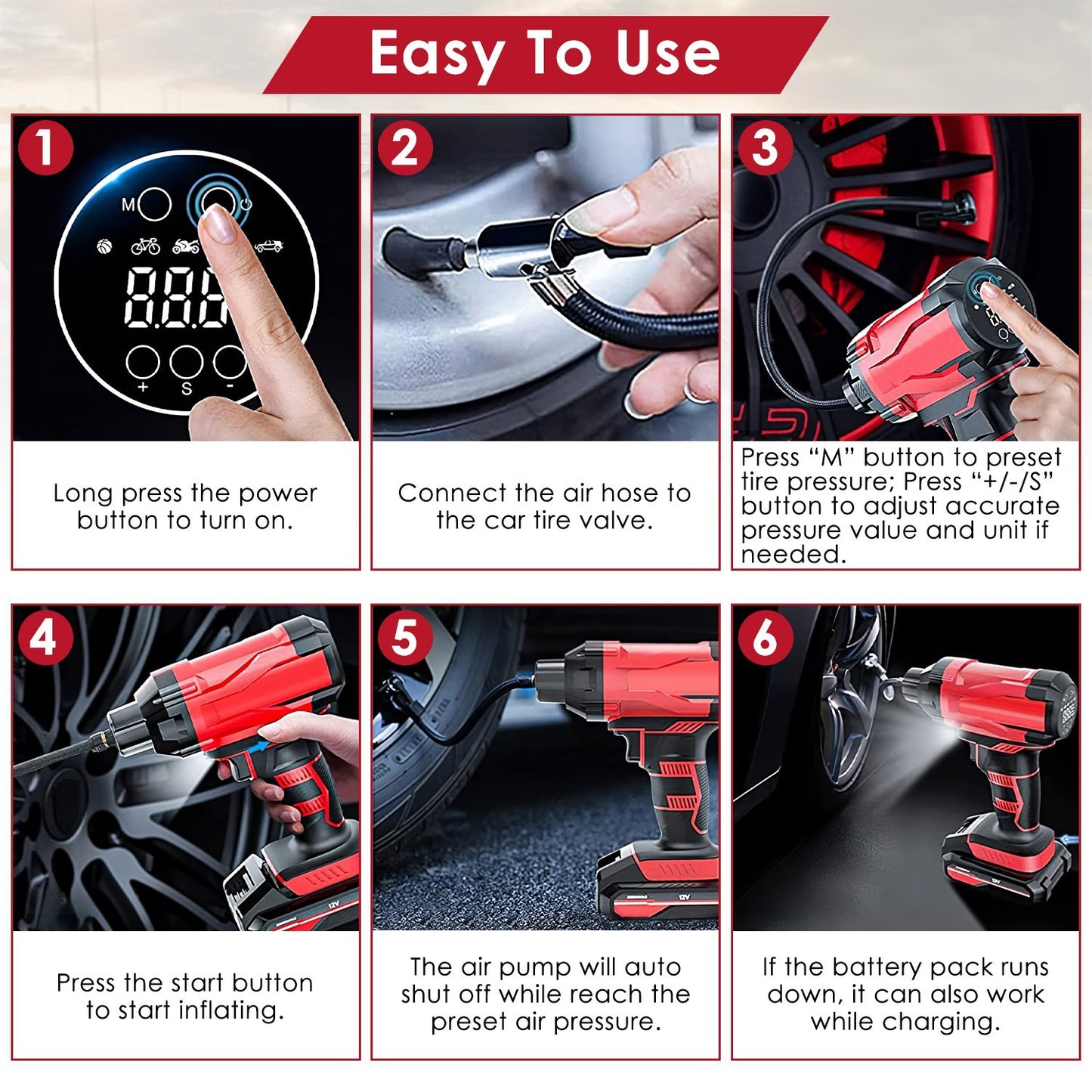 150PSI Cordless Car Tire Inflator