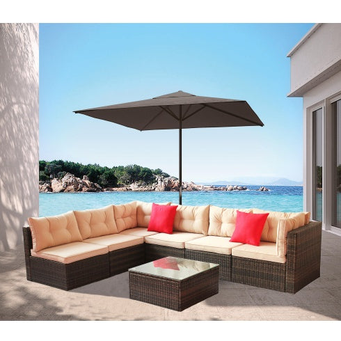 PE Rattan Sectional Corner Sofa Set