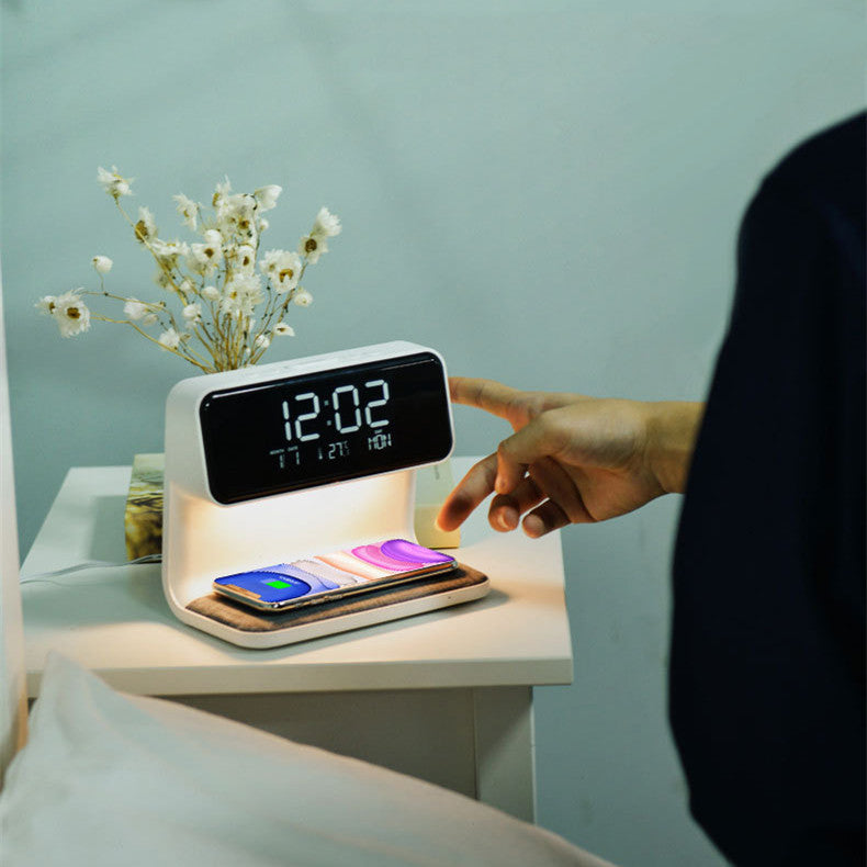 3 In 1 Bedside Lamp With Alarm Clock And Wireless Charging