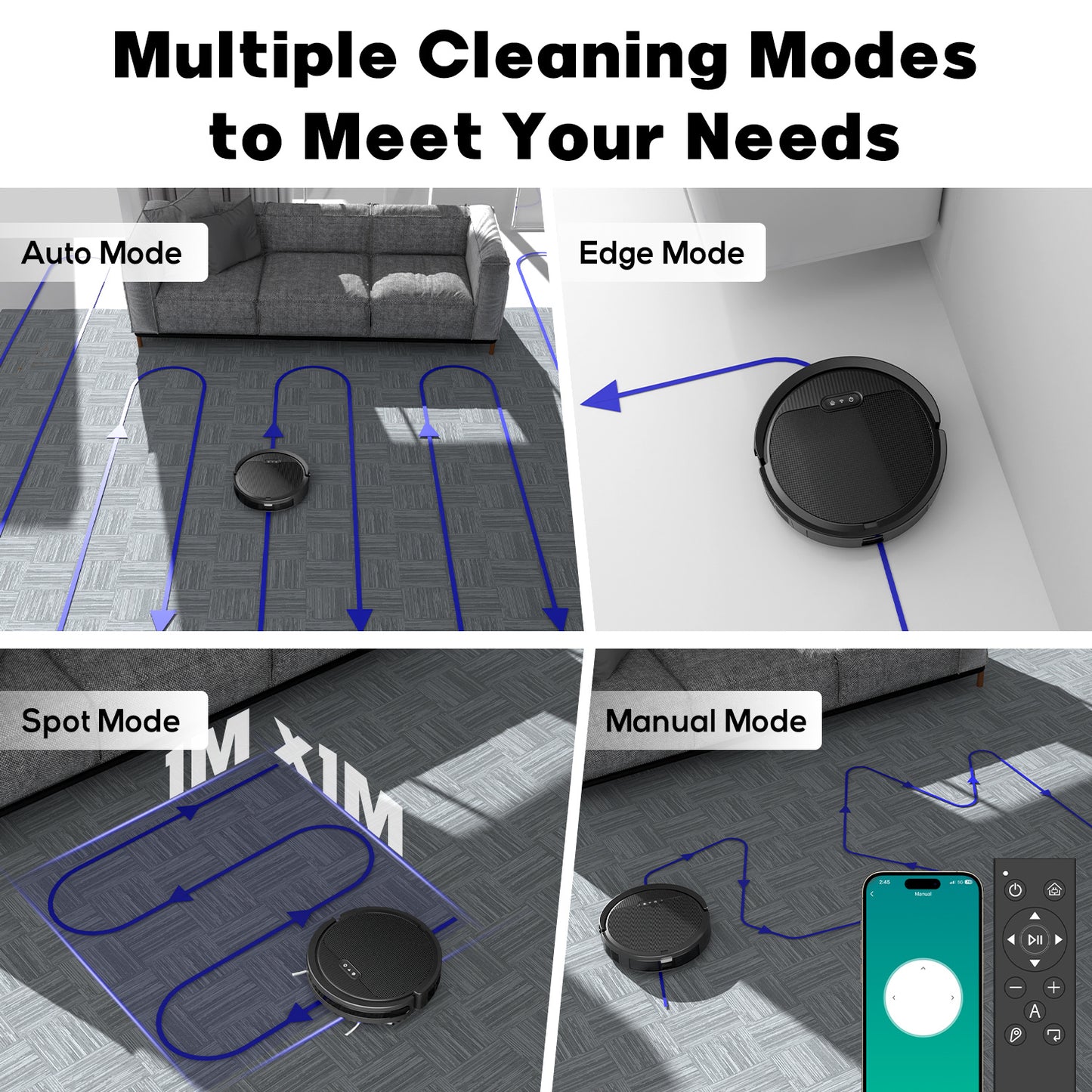 Robot Vacuum And Mop, 3 In 1 Combo Cleaner For Home With Pet Hair And Hard Floor