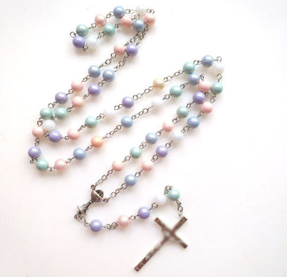 Colored Rosary Necklace Women's