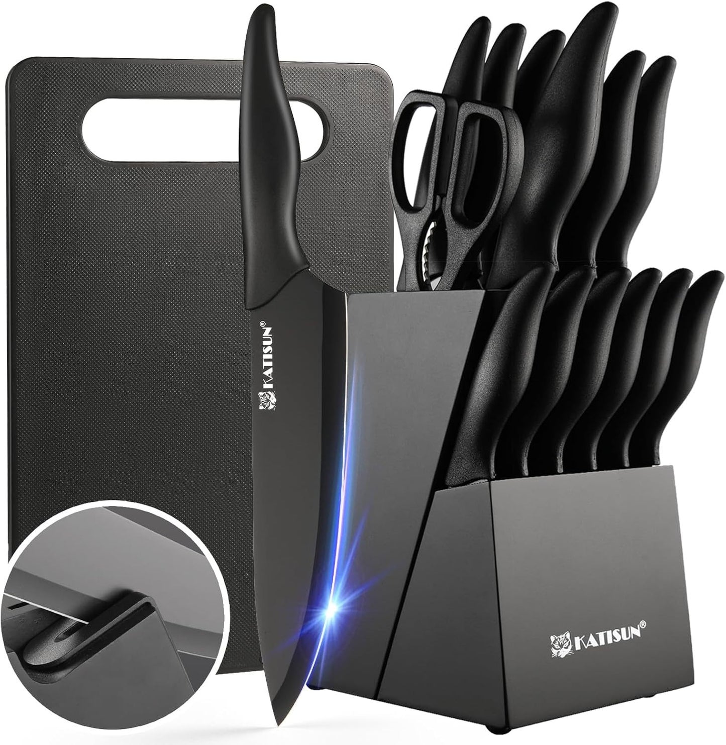 German High Quality Stainless Steel 16 Piece Kitchen Knife Set With Cutting Board