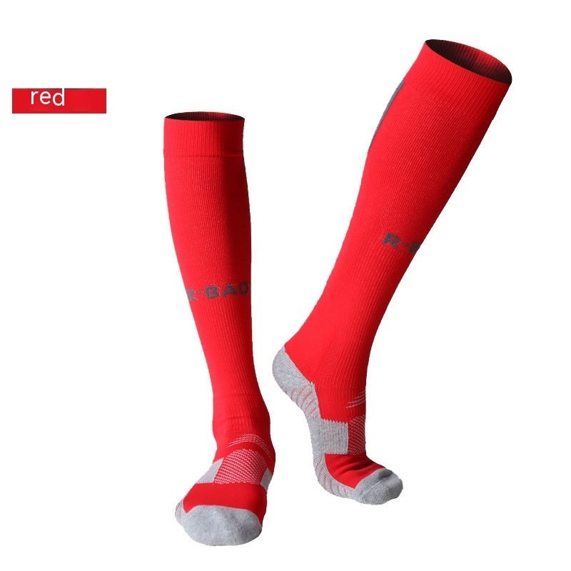 Towel Bottom Long Soccer Socks Ankle Support and Protection