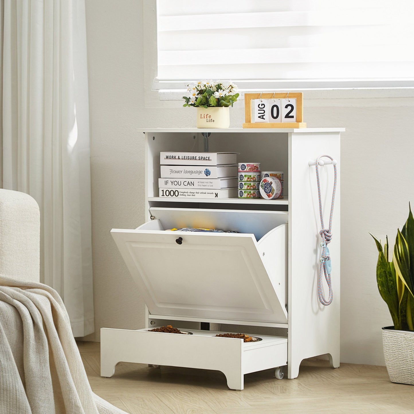 VEVOR Pet Feeding Station with 2 Elevated Dog Bowls and Storage