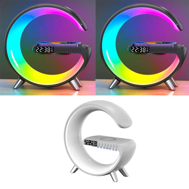 New Intelligent G Shaped LED Lamp Bluetooth Speaker Wireless Charger Atmosphere Lamp App Control