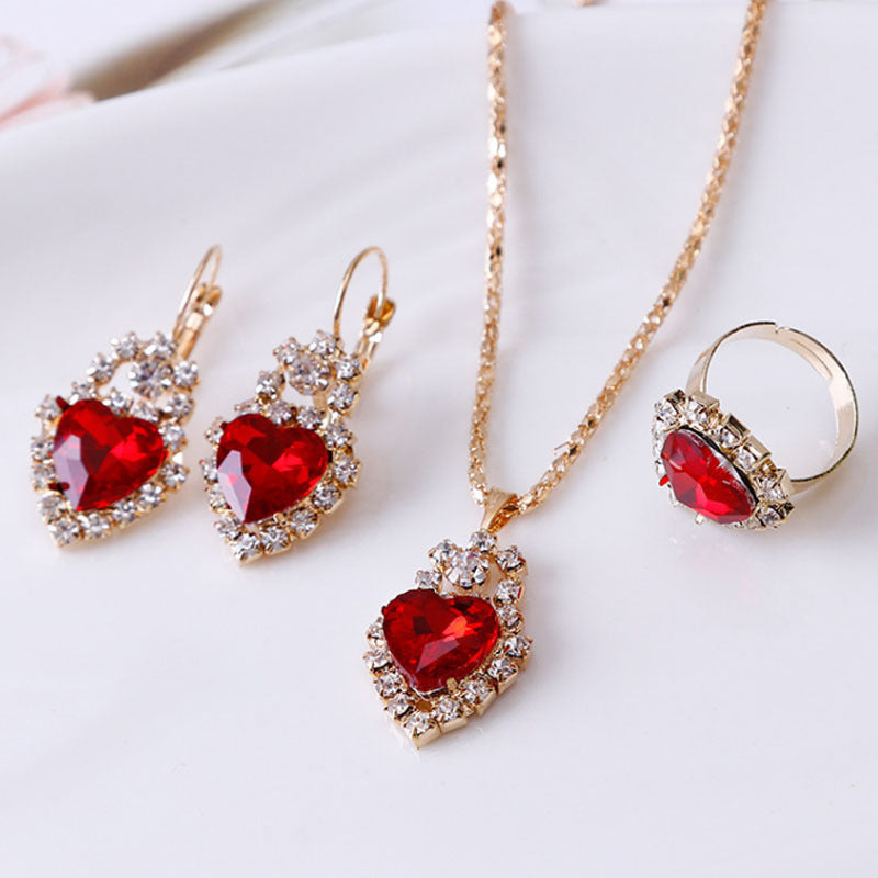 Water Drop Rhinestone Costume Jewelry Set