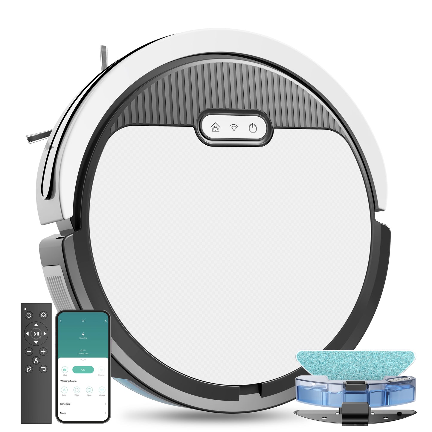 Robot Vacuum And Mop, 3 In 1 Combo Cleaner For Home With Pet Hair And Hard Floor