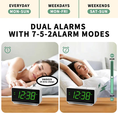 Digital Alarm Clock with Dual Alarms and Temperature Display