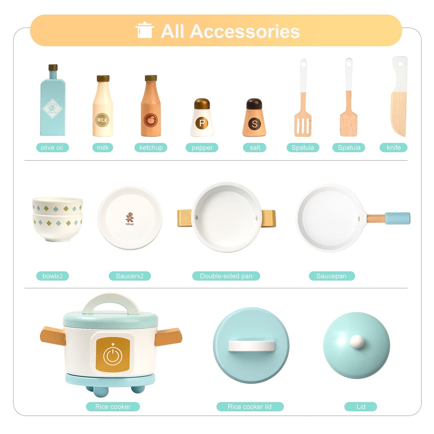 Pretend Play Kitchen and Cooking Set