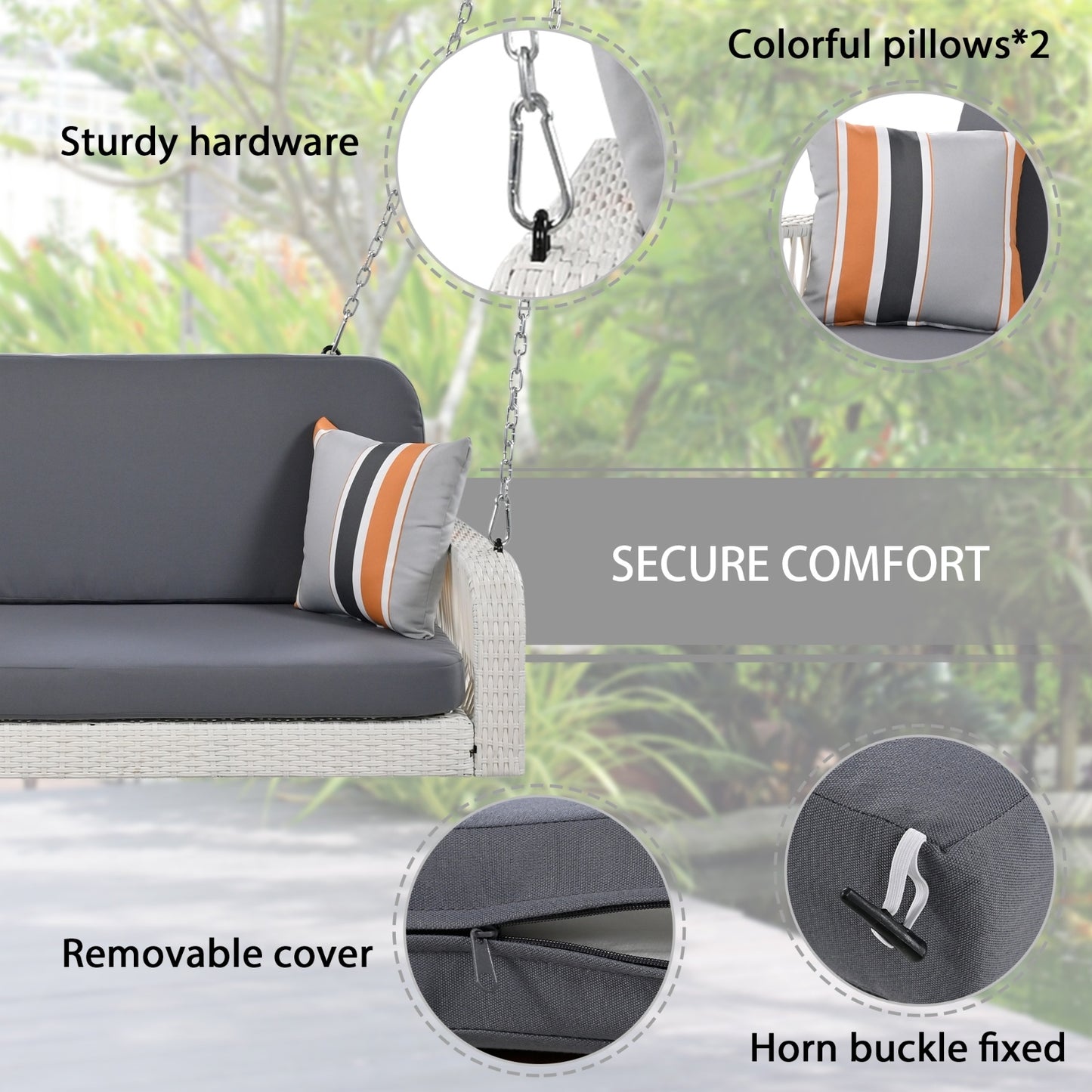 PE Wicker Porch Swing